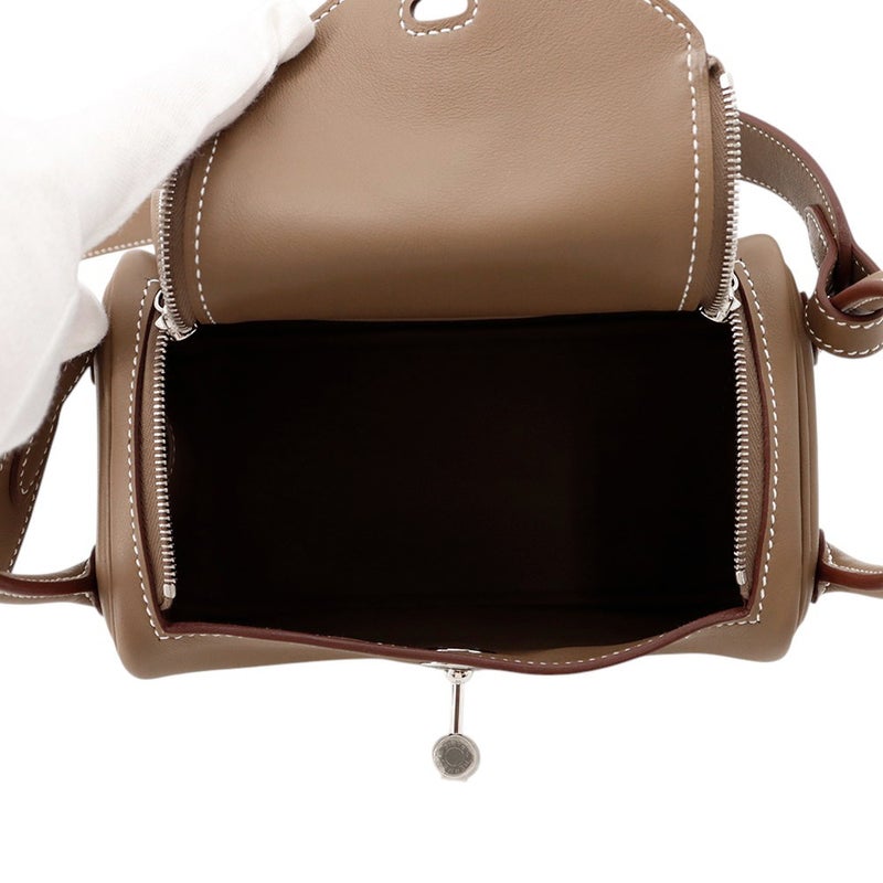 エルメス リンディ ミニ  エトゥープ/シルバー金具 スイフト G刻印 ２wayショルダー