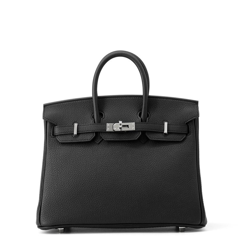 エルメス バーキン25 ブラック/シルバー金具 トゴ K刻印 HERMES Birkin ハンドバッグ 黒