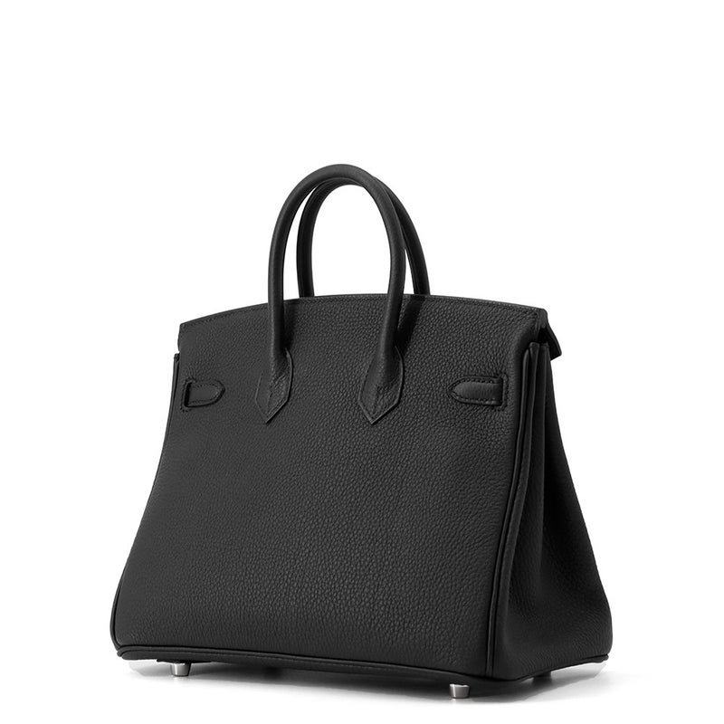 エルメス バーキン25 ブラック/シルバー金具 トゴ K刻印 HERMES Birkin ハンドバッグ 黒
