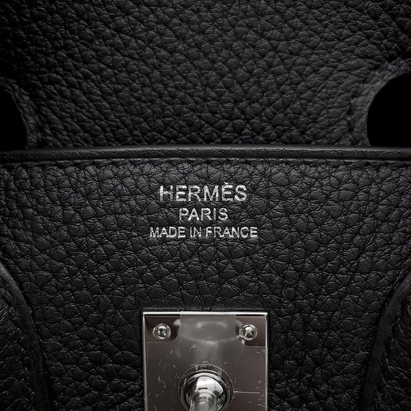 エルメス バーキン25 ブラック/シルバー金具 トゴ K刻印 HERMES Birkin ハンドバッグ 黒