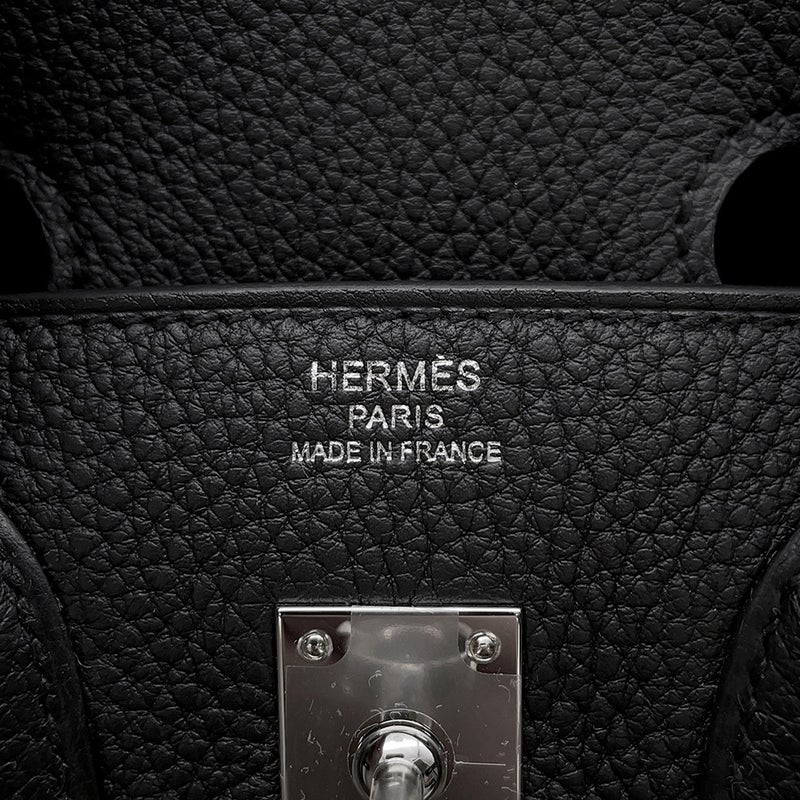 エルメス バーキン25 ブラック/シルバー金具 トゴ K刻印 HERMES Birkin ハンドバッグ 黒