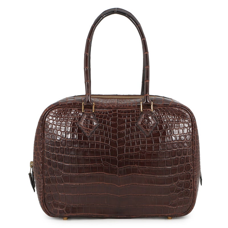 エルメス ハンドバッグ プリュム28 エベンヌ/ゴールド金具 ニロティカスマット □F刻印 HERMES バッグ