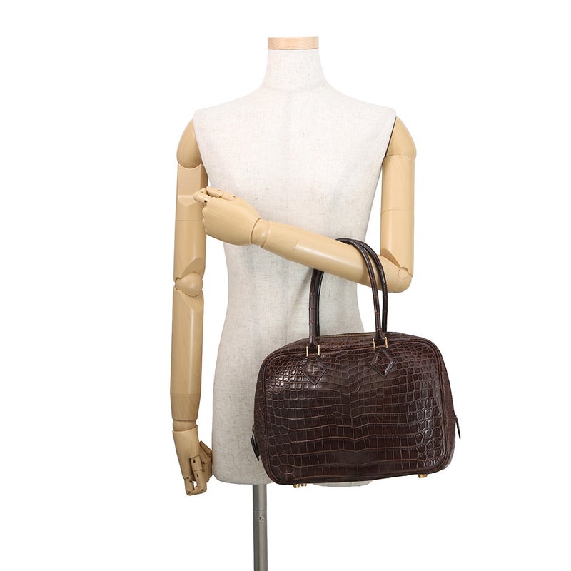 エルメス ハンドバッグ プリュム28 エベンヌ/ゴールド金具 ニロティカスマット □F刻印 HERMES バッグ