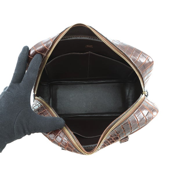 エルメス ハンドバッグ プリュム28 エベンヌ/ゴールド金具 ニロティカスマット □F刻印 HERMES バッグ