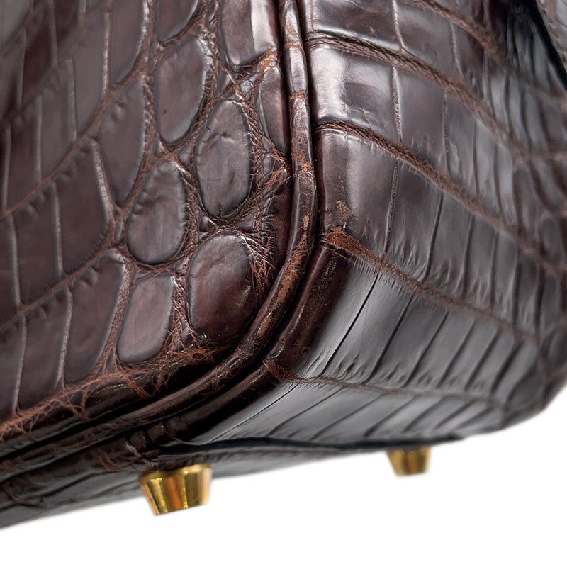 エルメス ハンドバッグ プリュム28 エベンヌ/ゴールド金具 ニロティカスマット □F刻印 HERMES バッグ