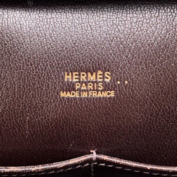 エルメス ハンドバッグ プリュム28 エベンヌ/ゴールド金具 ニロティカスマット □F刻印 HERMES バッグ