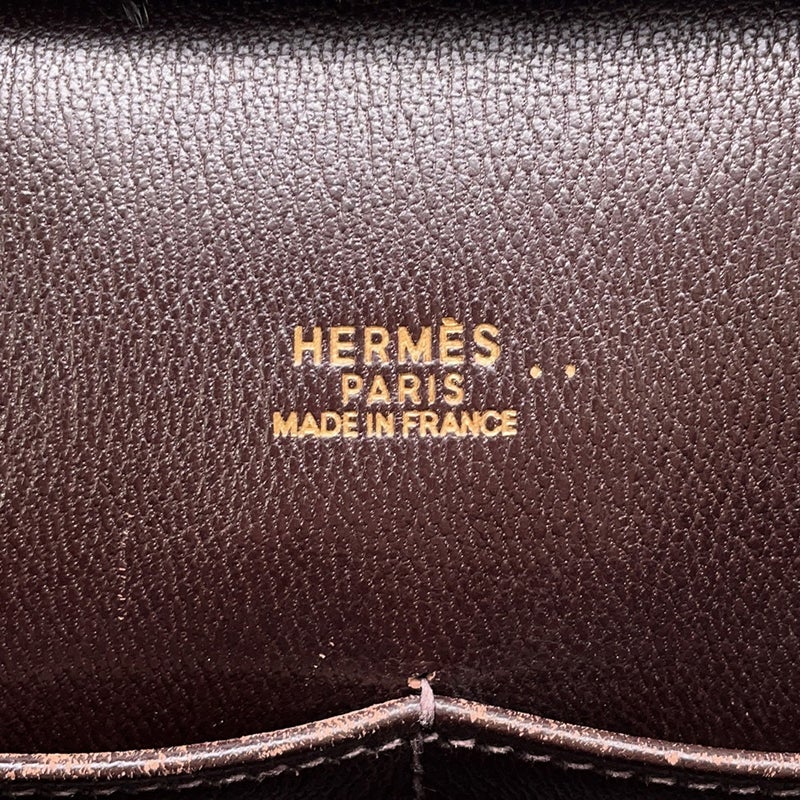 エルメス ハンドバッグ プリュム28 エベンヌ/ゴールド金具 ニロティカスマット □F刻印 HERMES バッグ