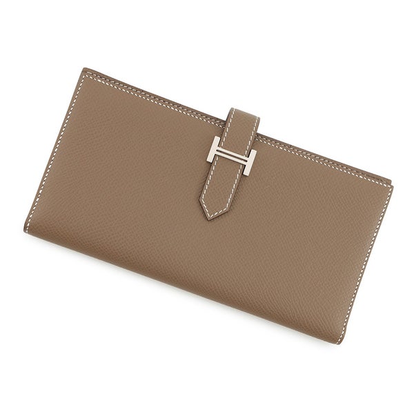 エルメス 長財布 ベアンスフレ エトゥープ/シルバー金具 エプソン B刻印 財布