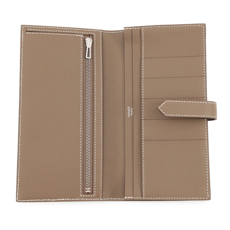 エルメス 長財布 ベアンスフレ エトゥープ/シルバー金具 エプソン B刻印 財布