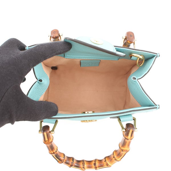 グッチ ハンドバッグ ダイアナ ミニ GG レザー/バンブー 655661 GUCCI 2wayショルダー