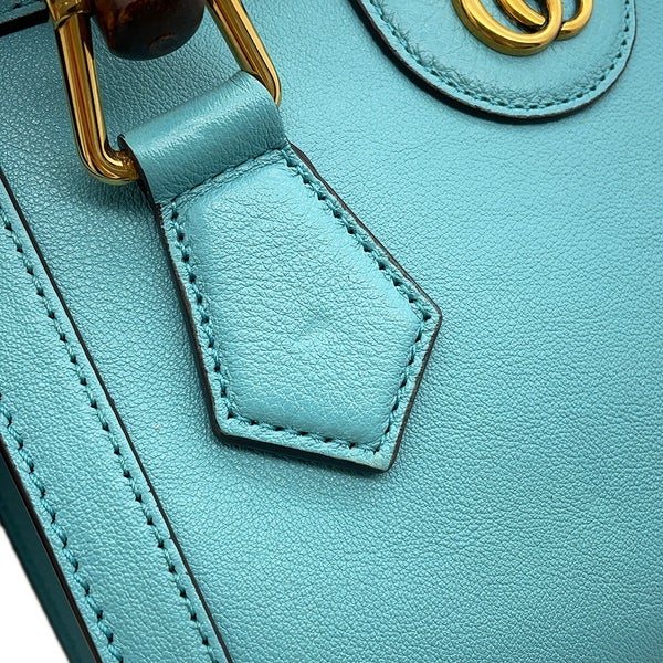 グッチ ハンドバッグ ダイアナ ミニ GG レザー/バンブー 655661 GUCCI 2wayショルダー