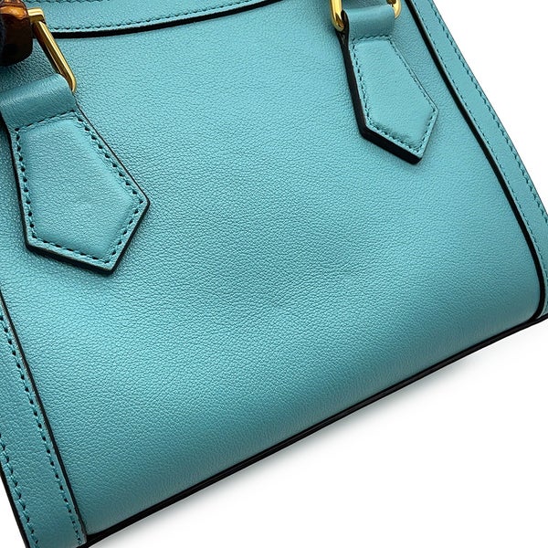 グッチ ハンドバッグ ダイアナ ミニ GG レザー/バンブー 655661 GUCCI 2wayショルダー