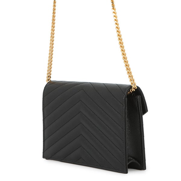 サンローランパリ チェーンウォレット カサンドラ エンベロープ レザー 393953 SAINT LAURENT PARIS 財布 黒