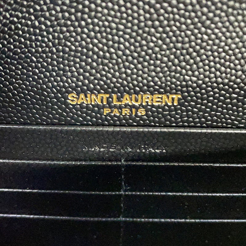 サンローランパリ チェーンウォレット カサンドラ エンベロープ レザー 393953 SAINT LAURENT PARIS 財布 黒