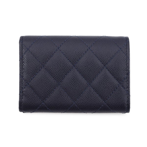 シャネル 三つ折り財布 マトラッセ ココマーク スモールフラップ キャビアスキン AP4319 CHANEL