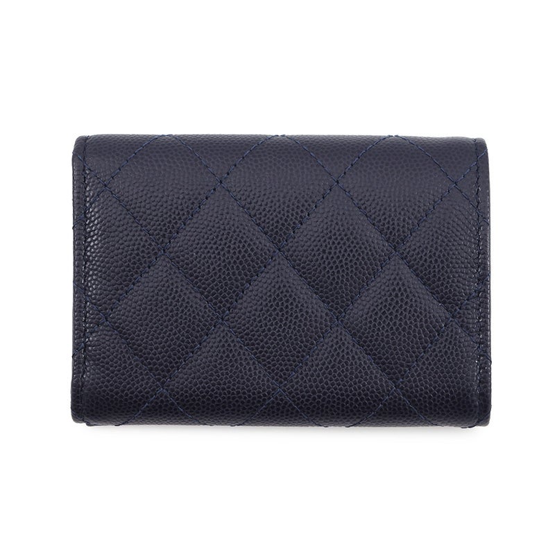 シャネル 三つ折り財布 マトラッセ ココマーク スモールフラップ キャビアスキン AP4319 CHANEL
