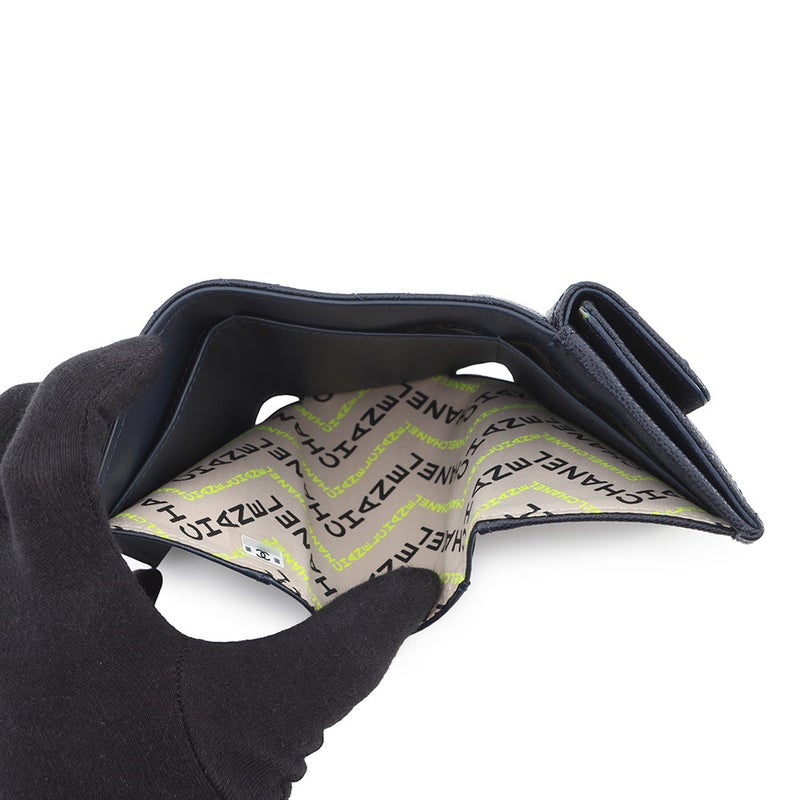 シャネル 三つ折り財布 マトラッセ ココマーク スモールフラップ キャビアスキン AP4319 CHANEL