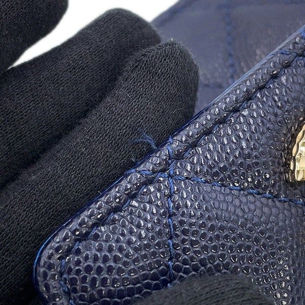 シャネル 三つ折り財布 マトラッセ ココマーク スモールフラップ キャビアスキン AP4319 CHANEL