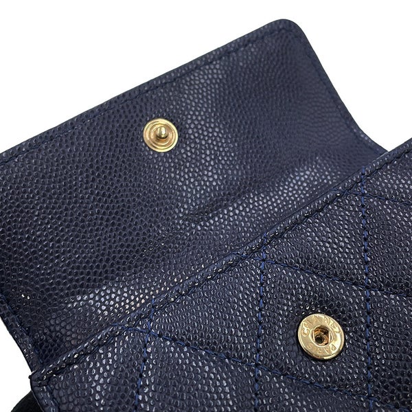 シャネル 三つ折り財布 マトラッセ ココマーク スモールフラップ キャビアスキン AP4319 CHANEL