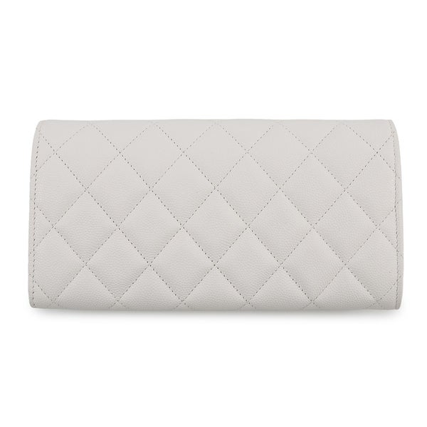 シャネル 長財布 マトラッセ ココマーク ロングウォレット キャビアスキン AP4327 CHANEL 白