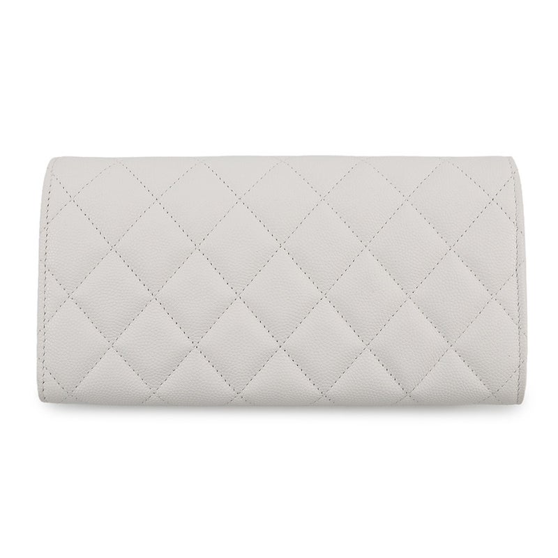 シャネル 長財布 マトラッセ ココマーク ロングウォレット キャビアスキン AP4327 CHANEL 白