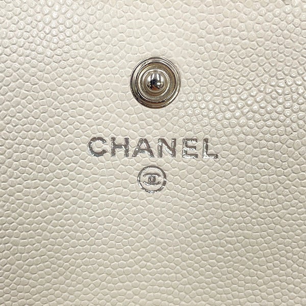 シャネル 長財布 マトラッセ ココマーク ロングウォレット キャビアスキン AP4327 CHANEL 白