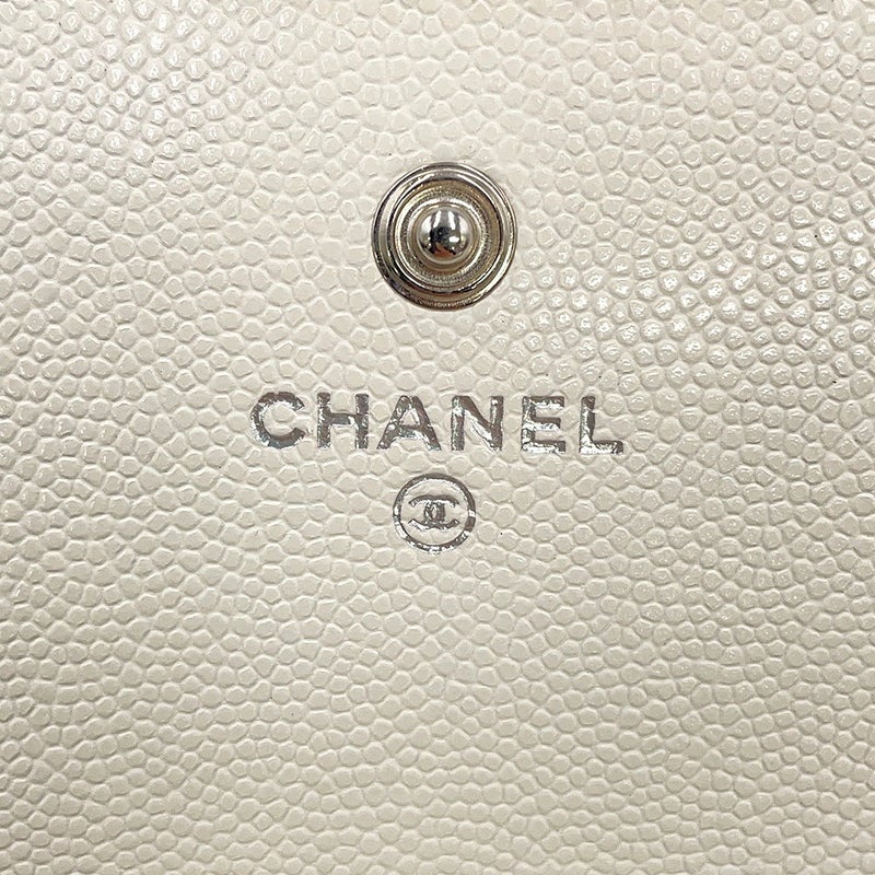シャネル 長財布 マトラッセ ココマーク ロングウォレット キャビアスキン AP4327 CHANEL 白