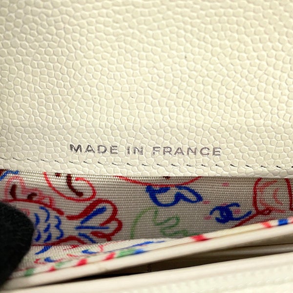 シャネル 長財布 マトラッセ ココマーク ロングウォレット キャビアスキン AP4327 CHANEL 白