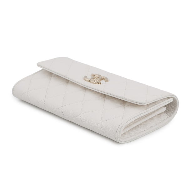 シャネル 長財布 マトラッセ ココマーク ロングウォレット キャビアスキン AP4247 CHANEL 白