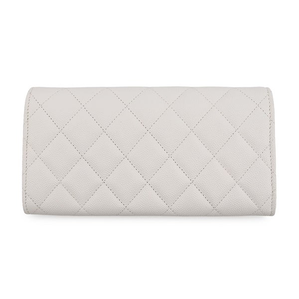 シャネル 長財布 マトラッセ ココマーク ロングウォレット キャビアスキン AP4247 CHANEL 白