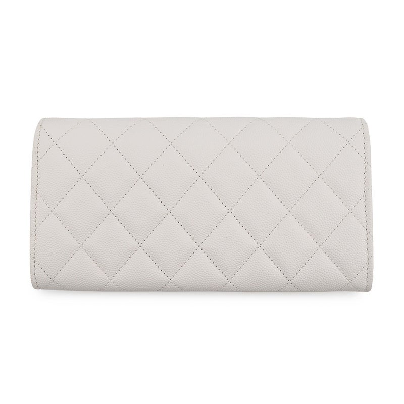 シャネル 長財布 マトラッセ ココマーク ロングウォレット キャビアスキン AP4247 CHANEL 白