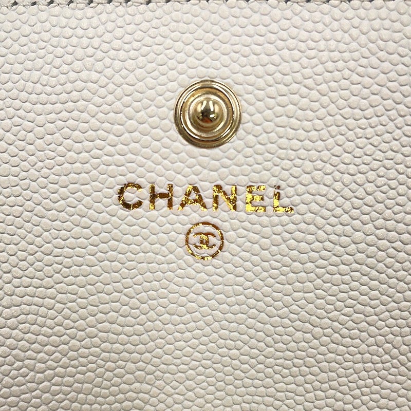 シャネル 長財布 マトラッセ ココマーク ロングウォレット キャビアスキン AP4247 CHANEL 白