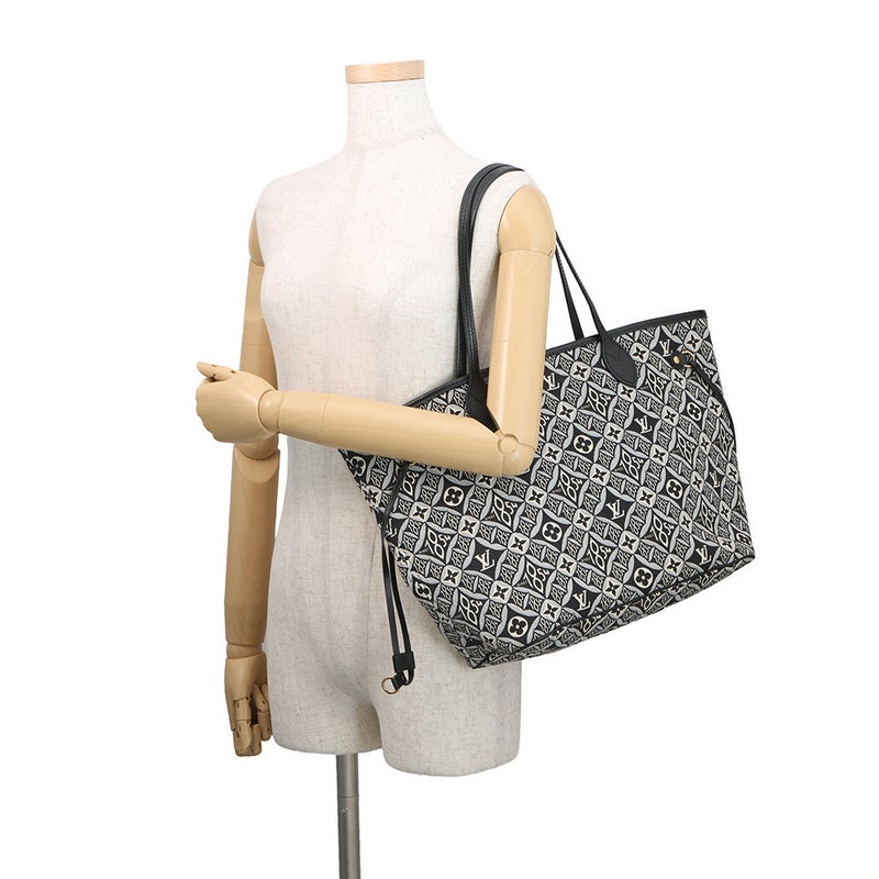 ルイヴィトン トートバッグ モノグラム・ジャガード Since1854 ネヴァーフル MM M57230 ヴィトン バッグ  ショルダーバッグ 黒