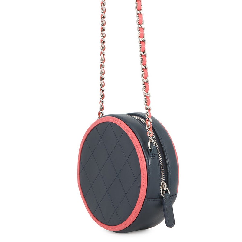 シャネル チェーンショルダーバッグ マトラッセ ココマーク ラウンド ラムスキン AP0060 CHANEL