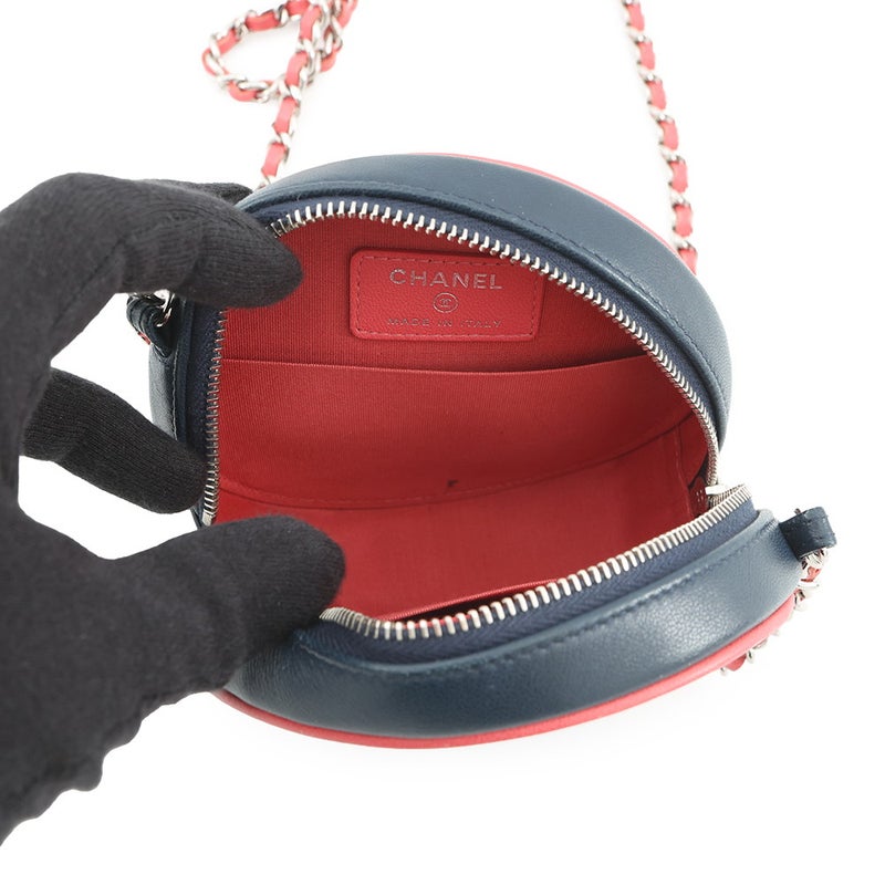 シャネル チェーンショルダーバッグ マトラッセ ココマーク ラウンド ラムスキン AP0060 CHANEL