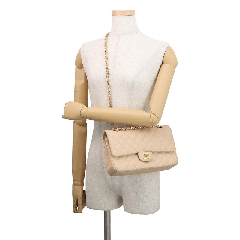 シャネル チェーンショルダーバッグ マトラッセ25 ココマーク ダブルチェーン キャビアスキン A01112 CHANEL