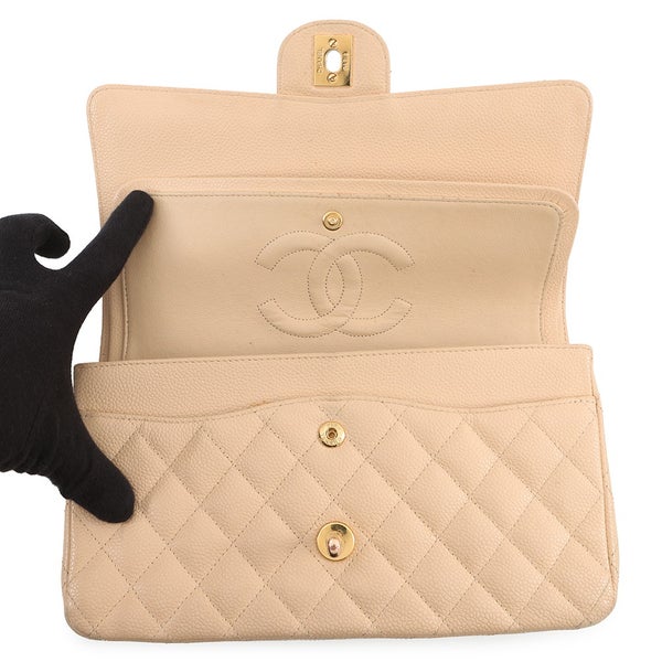 シャネル チェーンショルダーバッグ マトラッセ25 ココマーク ダブルチェーン キャビアスキン A01112 CHANEL