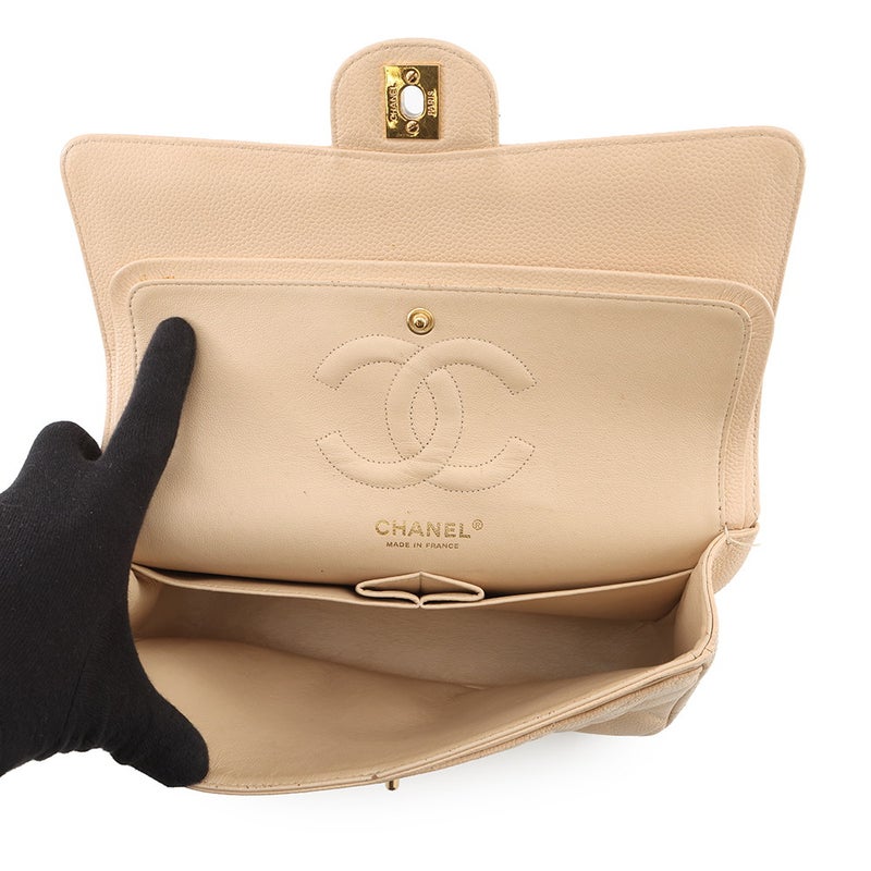 シャネル チェーンショルダーバッグ マトラッセ25 ココマーク ダブルチェーン キャビアスキン A01112 CHANEL