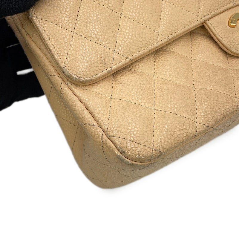 シャネル チェーンショルダーバッグ マトラッセ25 ココマーク ダブルチェーン キャビアスキン A01112 CHANEL