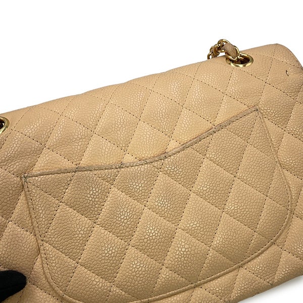 シャネル チェーンショルダーバッグ マトラッセ25 ココマーク ダブルチェーン キャビアスキン A01112 CHANEL