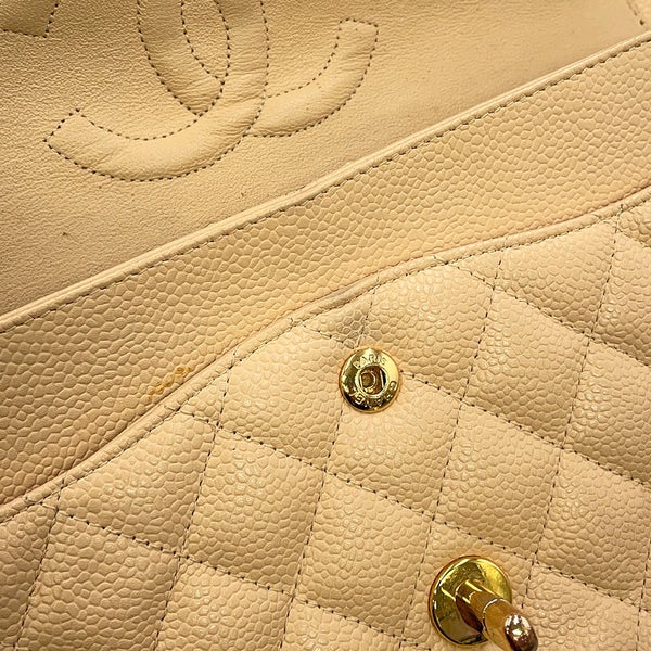 シャネル チェーンショルダーバッグ マトラッセ25 ココマーク ダブルチェーン キャビアスキン A01112 CHANEL