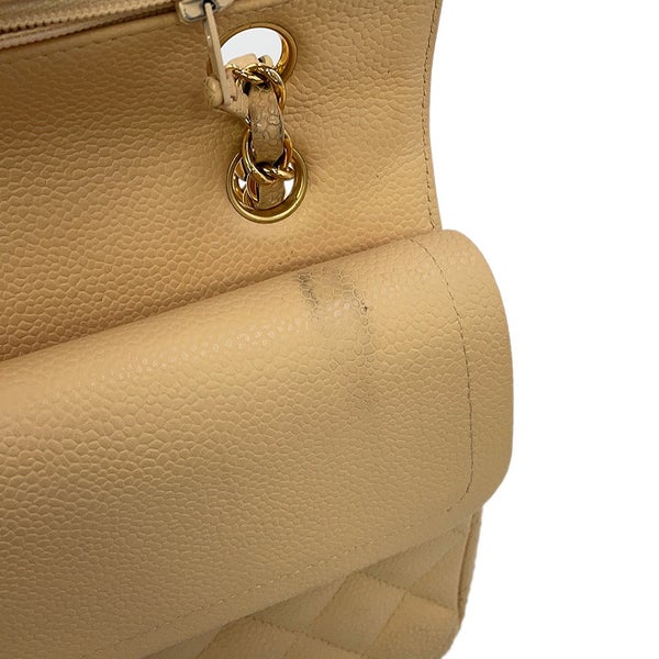 シャネル チェーンショルダーバッグ マトラッセ25 ココマーク ダブルチェーン キャビアスキン A01112 CHANEL