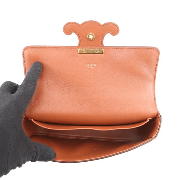 セリーヌ チェーンショルダーバッグ トリオンフ パイソン 199244 CELINE ブラウン