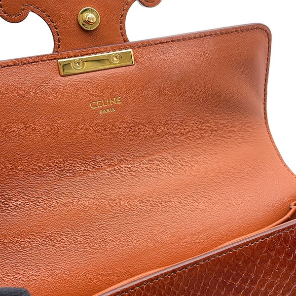 セリーヌ チェーンショルダーバッグ トリオンフ パイソン 199244 CELINE ブラウン