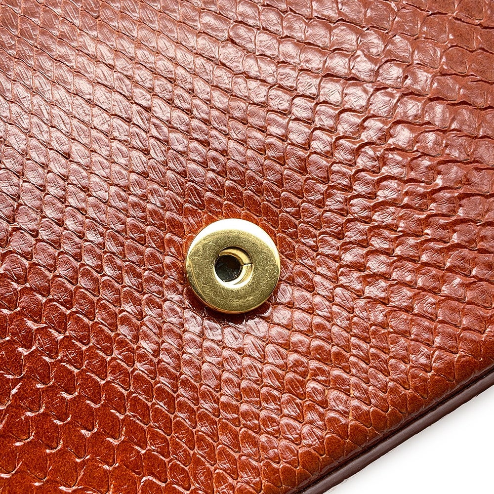 セリーヌ チェーンショルダーバッグ トリオンフ パイソン 199244 CELINE ブラウン CELINE - セリーヌ チェーンショルダーバッグ トリオンフ パイソン