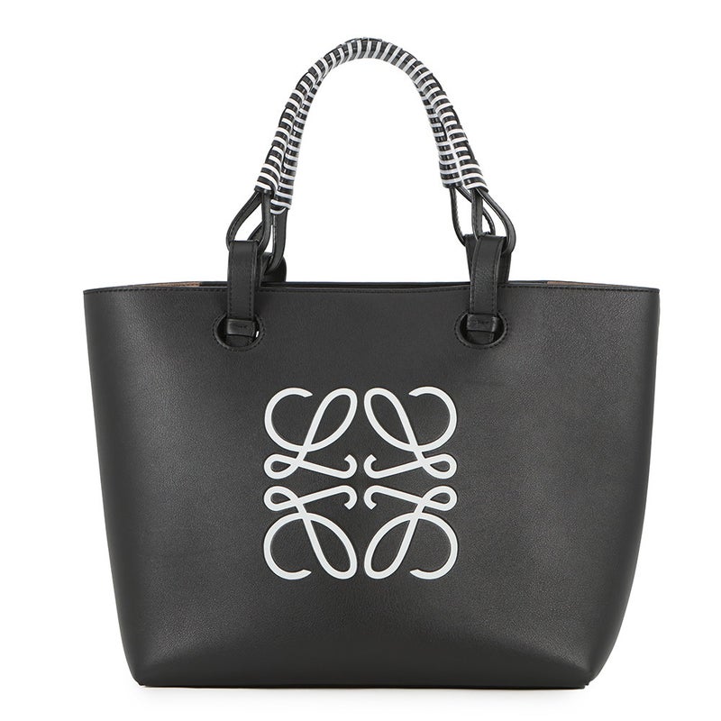 ロエベ トートバッグ アナグラム レザー A717S72X11 LOEWE 2wayショルダーバッグ 黒 白