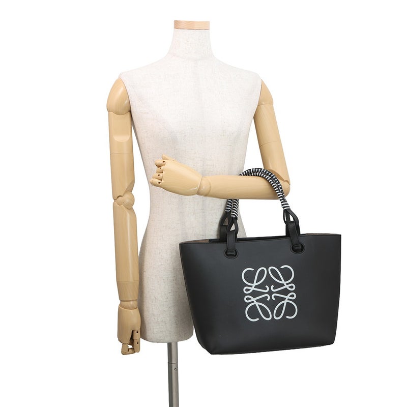 ロエベ トートバッグ アナグラム レザー A717S72X11 LOEWE 2wayショルダーバッグ 黒 白