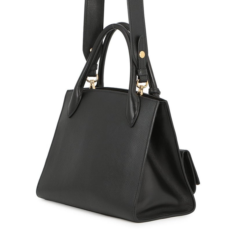 プラダ ハンドバッグ モノクローム サフィアーノレザー PRADA 1BA156 2wayショルダーバッグ 黒