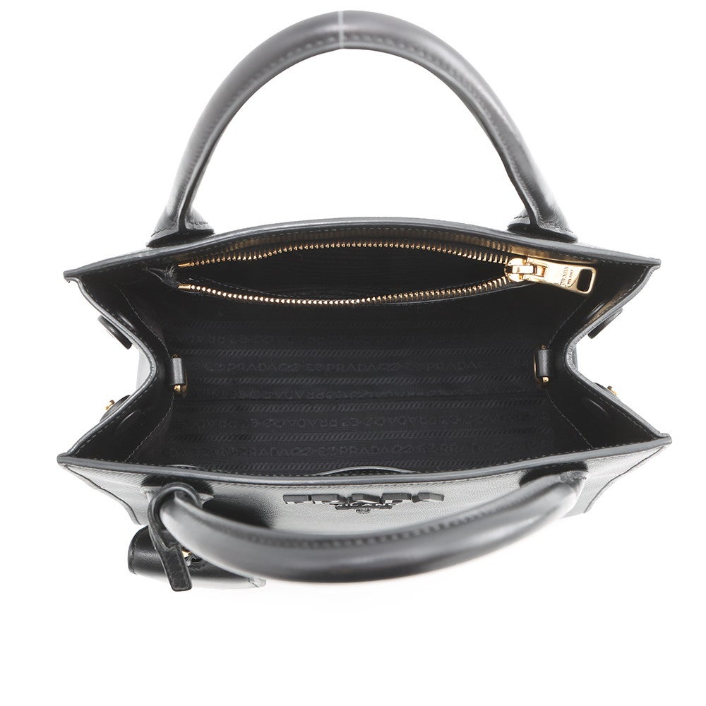 プラダ ハンドバッグ モノクローム サフィアーノレザー PRADA 1BA156