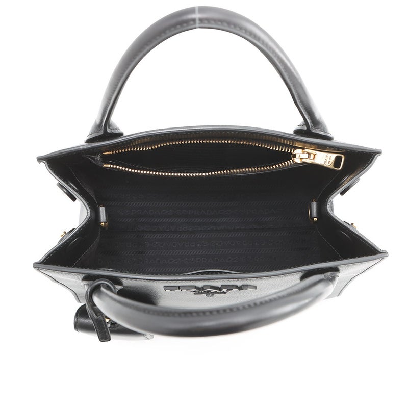 プラダ ハンドバッグ モノクローム サフィアーノレザー PRADA 1BA156 2wayショルダーバッグ 黒